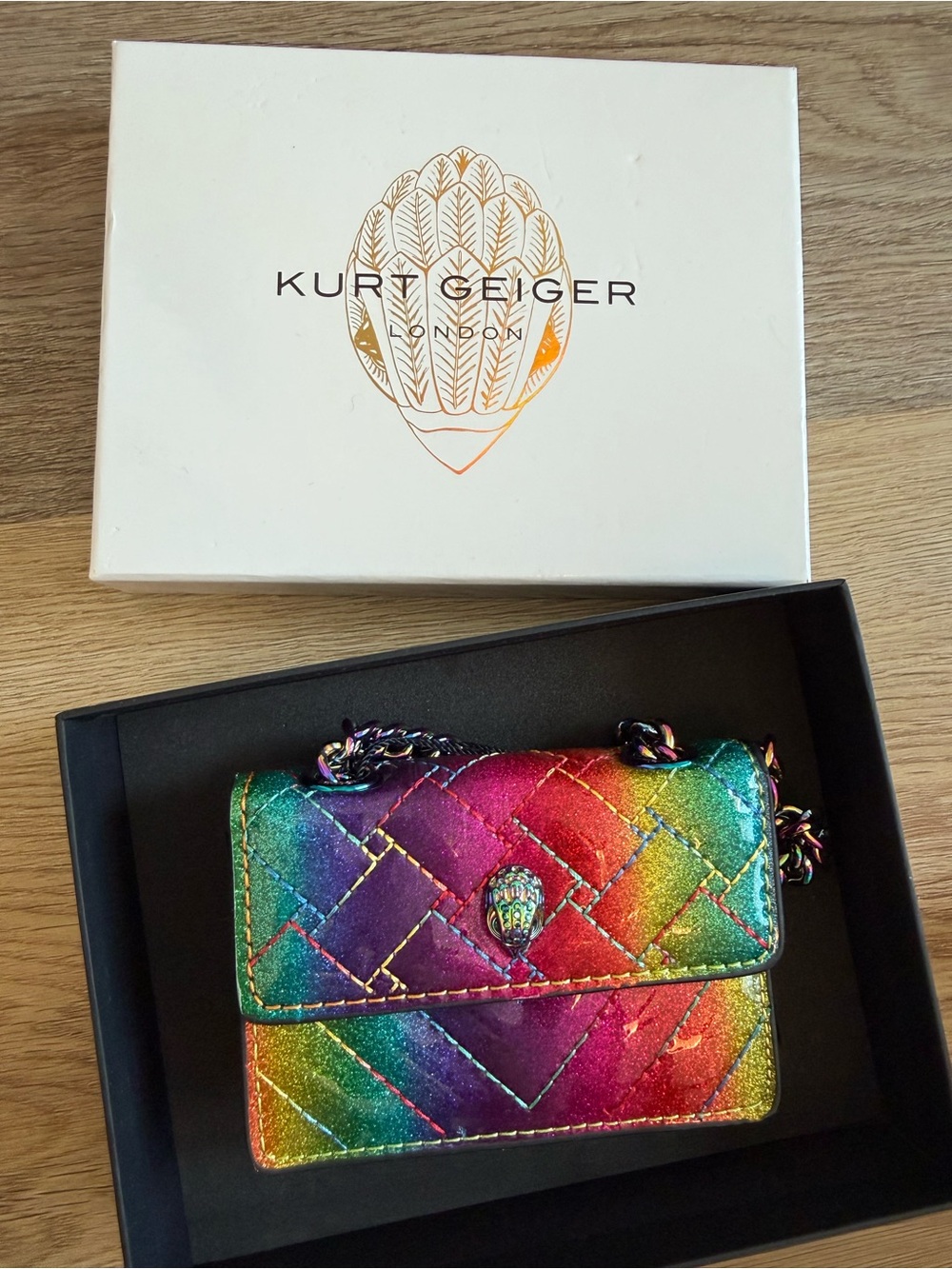 Kurt Geiger Rainbow Micro Kensington Mini Shoulder Bag - Multicolor Metallic